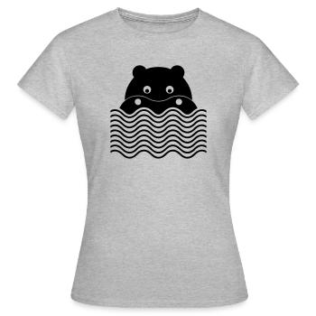 Das Nilpferd - Frauen T-Shirt - Grau meliert - Vorne - AI Model Female 172 dark (172cm)
