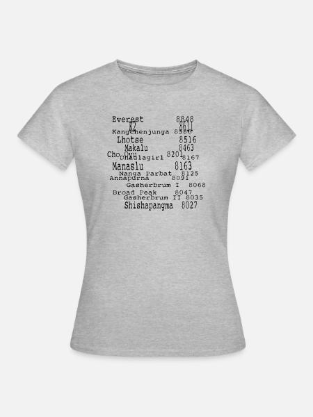 Die acht Tausende - Frauen T-Shirt - Grau meliert