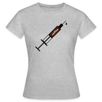 Kaffee Coffee Sucht Spritze - Frauen T-Shirt - Grau meliert - Vorne - AI Model Female 172 dark (172cm)