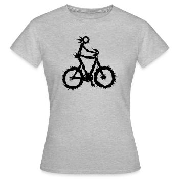Cycliste Nature Leaf - T-shirt Femme - gris chiné - Devant - AI Model Female 172 dark (172cm)