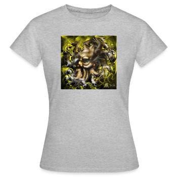 Halluzinationen - Frauen T-Shirt - Grau meliert - Vorne - AI Model Female 172 dark (172cm)