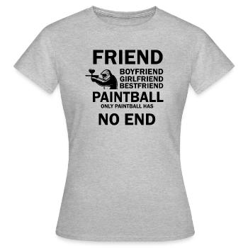Paintball Airsoft - Frauen T-Shirt - Grau meliert - Vorne - AI Model Female 172 dark (172cm)