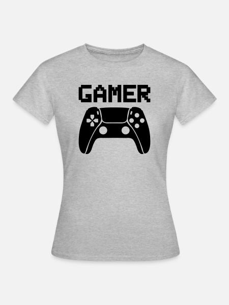 gamer controller - Frauen T-Shirt - Grau meliert