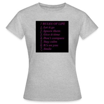Rules of life 2 - Women's T-Shirt - heather grey - Front - AI Model Female 172 dark (172cm)