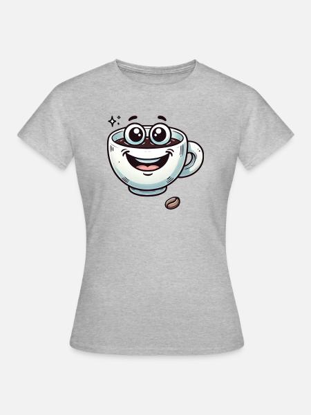 Kaffeetasse - Frauen T-Shirt - Grau meliert