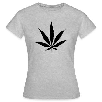 Hanfblatt - Frauen T-Shirt - Grau meliert - Vorne - AI Model Female 172 dark (172cm)