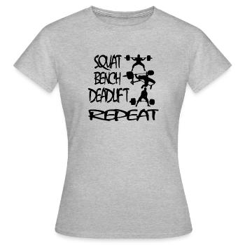 levage trio parfait de puissance - T-shirt Femme - gris chiné - Devant - AI Model Female 172 dark (172cm)