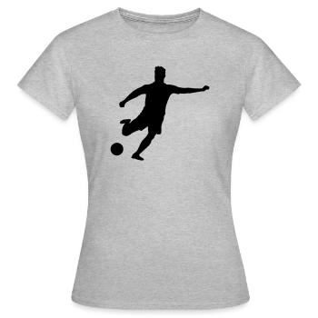 fussballer__f1 - T-shirt Femme - gris chiné - Devant - AI Model Female 172 dark (172cm)