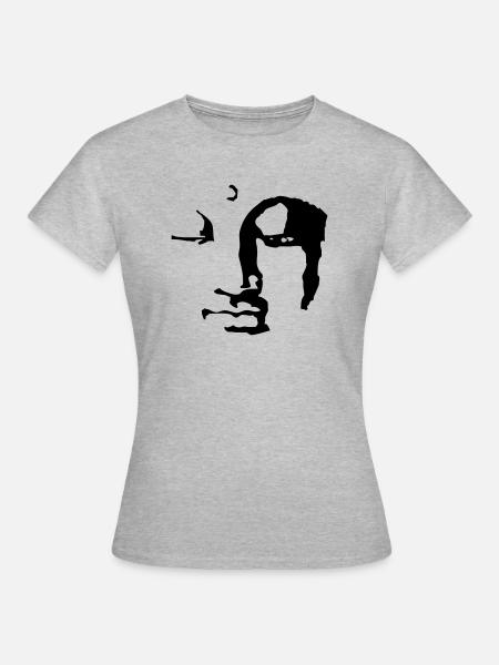buddha face - Frauen T-Shirt - Grau meliert