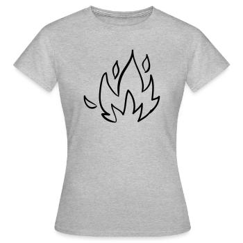 Fire, Camping, Icons, Symbols, Nature, Wildlife - T-shirt Femme - gris chiné - Devant - AI Model Female 172 dark (172cm)