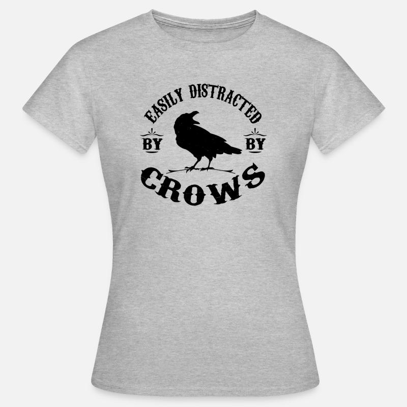 Easily Distracted By Crows - Crows Lovers - T-shirt Femme - gris chiné