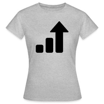 Diagramm steigend Erfolg Icon Zeichen Symbol - Frauen T-Shirt - Grau meliert - Vorne - AI Model Female 172 dark (172cm)