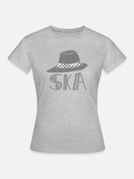 Ska Hat Trilby - Frauen T-Shirt - Grau meliert