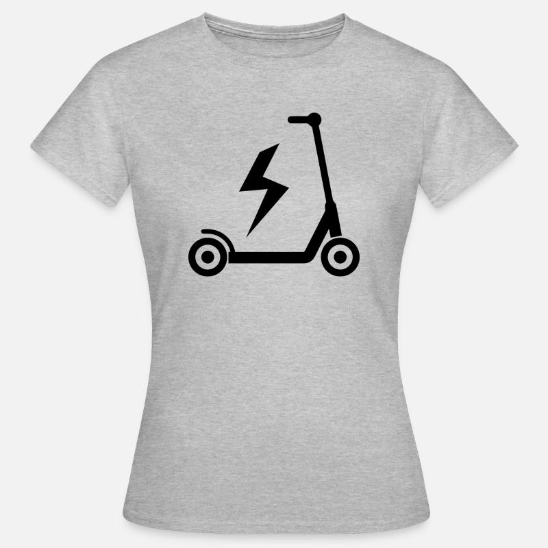 E-Scooter E-Roller Scooter - Frauen T-Shirt - Grau meliert