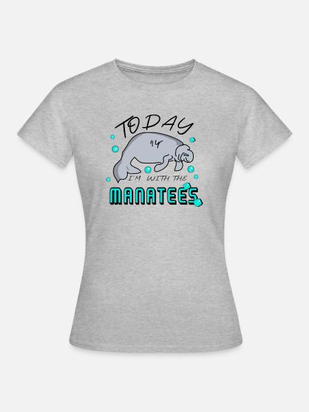 Manatee - Seekuh Spruch - Frauen T-Shirt - Grau meliert