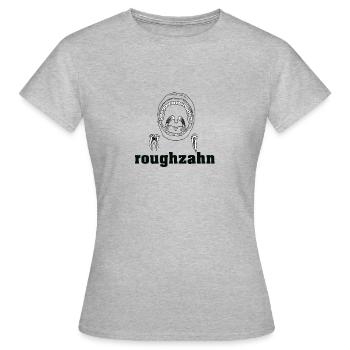 roughzahn - Zähne zeigen - Wortspiel - Frauen T-Shirt - Grau meliert - Vorne - AI Model Female 172 dark (172cm)