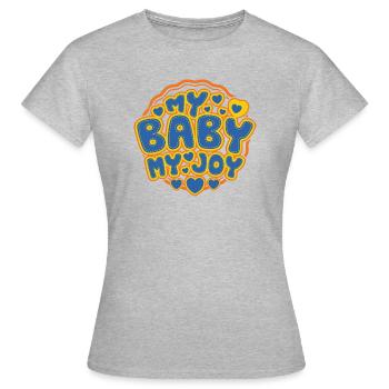Mein Baby, meine Freude - Frauen T-Shirt - Grau meliert - Vorne - AI Model Female 172 dark (172cm)