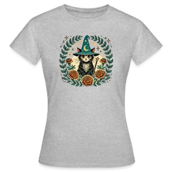 Wizard Kitty Cat - Women's T-Shirt - heather grey - Front - AI Model Female 172 dark (172cm)
