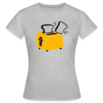 Grille-pain avec bande dessinée de pain - T-shirt Femme - gris chiné - Devant - AI Model Female 172 dark (172cm)