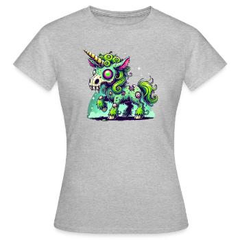 Licorne Zombie, Zombiecorn, Licorne, Horreur - T-shirt Femme - gris chiné - Devant - AI Model Female 172 dark (172cm)