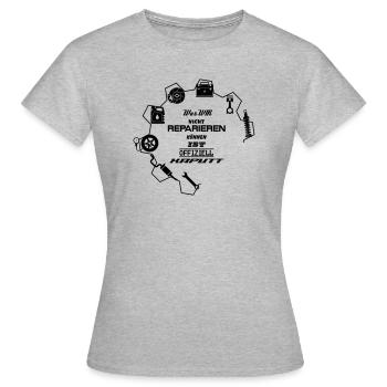 offiziell kaputt - Frauen T-Shirt - Grau meliert - Vorne - AI Model Female 172 dark (172cm)