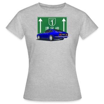 Devil Z - Frauen T-Shirt - Grau meliert - Vorne - AI Model Female 172 dark (172cm)