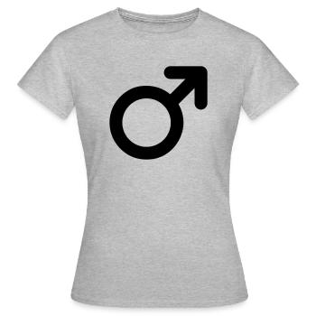 male symbol - Women's T-Shirt - heather grey - Front - AI Model Female 172 dark (172cm)