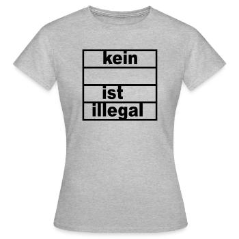 kein_ist_illegal - Frauen T-Shirt - Grau meliert - Vorne - AI Model Female 172 dark (172cm)