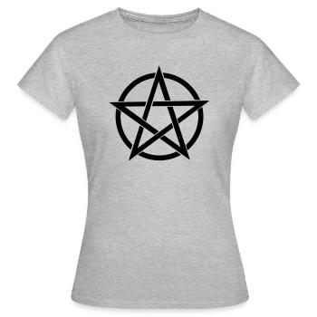 pentagram Wicca - Women's T-Shirt - heather grey - Front - AI Model Female 172 dark (172cm)