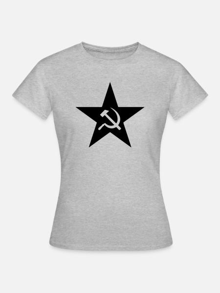 630pxcommunist_star - Frauen T-Shirt - Grau meliert