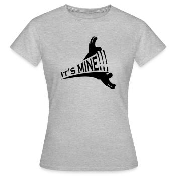 Gierige Hände - It's mine (1c) - Frauen T-Shirt - Grau meliert - Vorne - AI Model Female 172 dark (172cm)