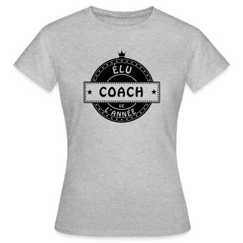 elu coach - T-shirt Femme - gris chiné - Devant - AI Model Female 172 dark (172cm)