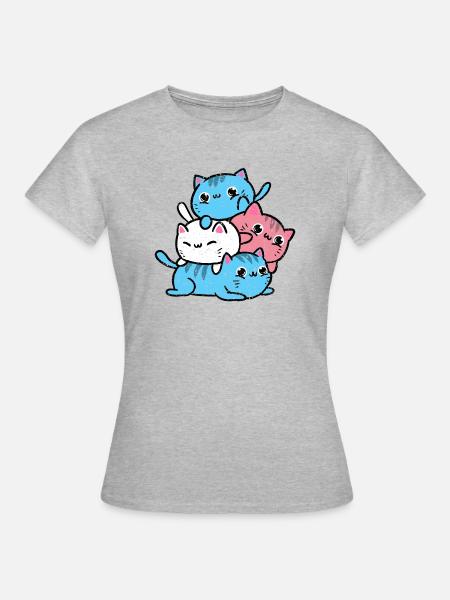 Katzen Trans Pride Vintage - Frauen T-Shirt - Grau meliert