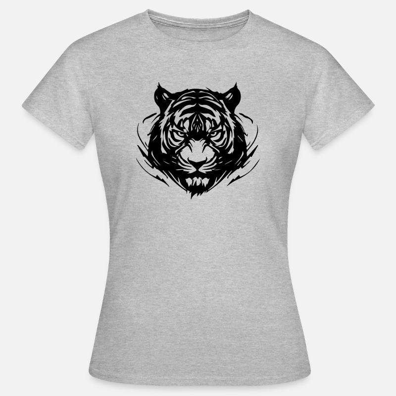tigre - Camiseta mujer - gris jaspeado