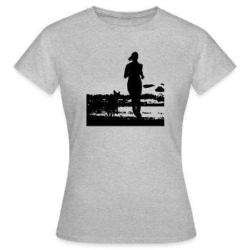 Dog Hund - Frauen T-Shirt - Grau meliert - Vorne - AI Model Female 172 dark (172cm)