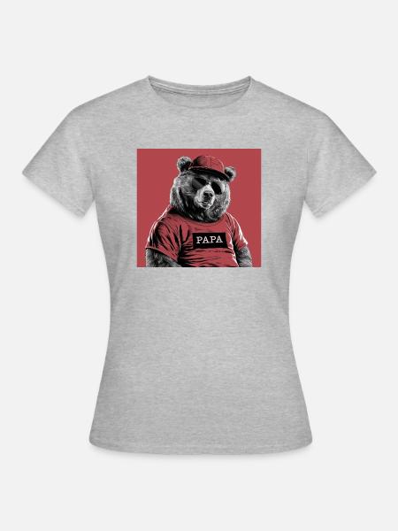 Papa zum knuddeln - Frauen T-Shirt - Grau meliert