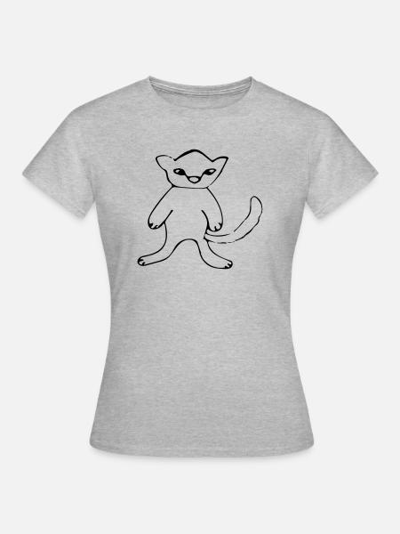 Katze - Frauen T-Shirt - Grau meliert