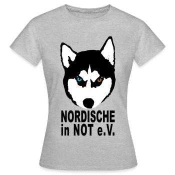 Nordische in Not e.V. - Frauen T-Shirt - Grau meliert - Vorne - AI Model Female 172 dark (172cm)