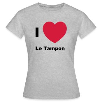 i love le tampon - T-shirt Femme - gris chiné - Devant - AI Model Female 172 dark (172cm)