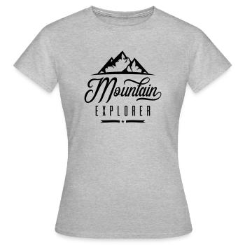 mountain explorer - Frauen T-Shirt - Grau meliert - Vorne - AI Model Female 172 dark (172cm)
