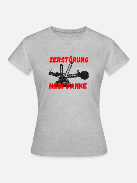 Braunkohle Klima - Frauen T-Shirt - Grau meliert