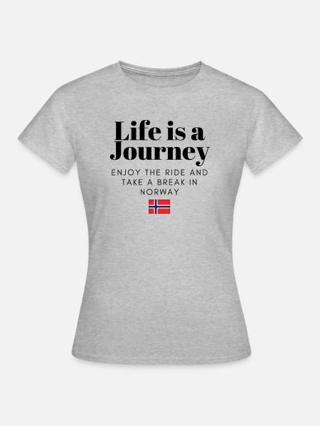 Reise nach Norwegen - Frauen T-Shirt - Grau meliert
