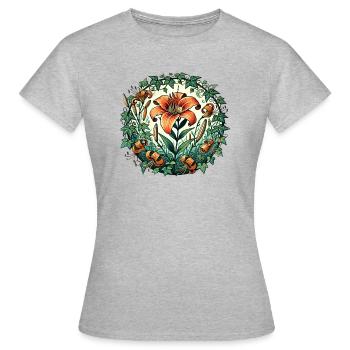 Lys tigré - T-shirt Femme - gris chiné - Devant - AI Model Female 172 dark (172cm)