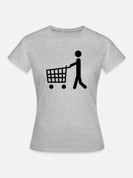 Shopping - Frauen T-Shirt - Grau meliert