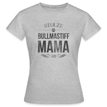 Stolze Bullmastiff Mama - Frauen T-Shirt - Grau meliert - Vorne - AI Model Female 172 dark (172cm)
