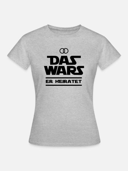 Das Wars er heiratet - Frauen T-Shirt - Grau meliert