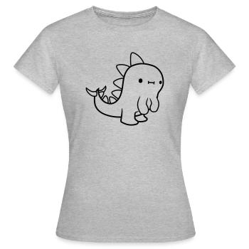 Dinosaure cool stegosaurus - T-shirt Femme - gris chiné - Devant - AI Model Female 172 dark (172cm)