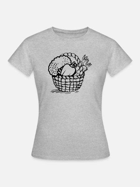 gemüse korb - Frauen T-Shirt - Grau meliert