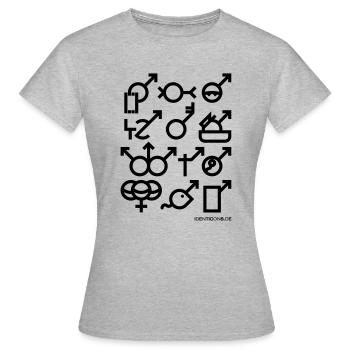 IDENTICONS Faire de l'auto-stop dans la galaxie Douglas - T-shirt Femme - gris chiné - Devant - AI Model Female 172 dark (172cm)