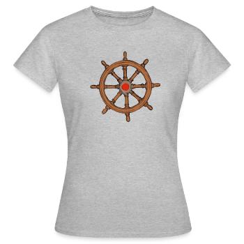 Volant de commande - T-shirt Femme - gris chiné - Devant - AI Model Female 172 dark (172cm)
